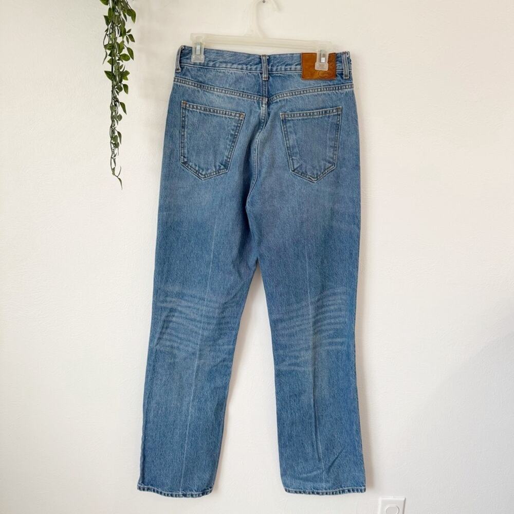 Sandro High Rise Blue Women's Jeans with Chain Detail Sz 40/8 - Picture 3 of 13